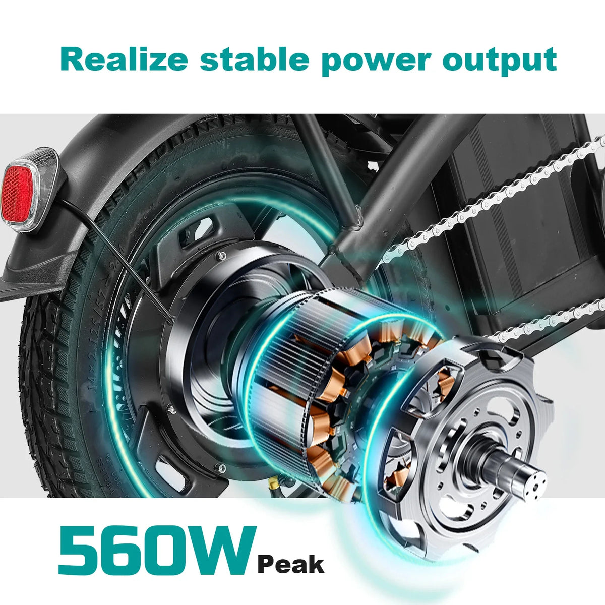 Terrosor 560W Folding Electric Bike With Detachable Battery