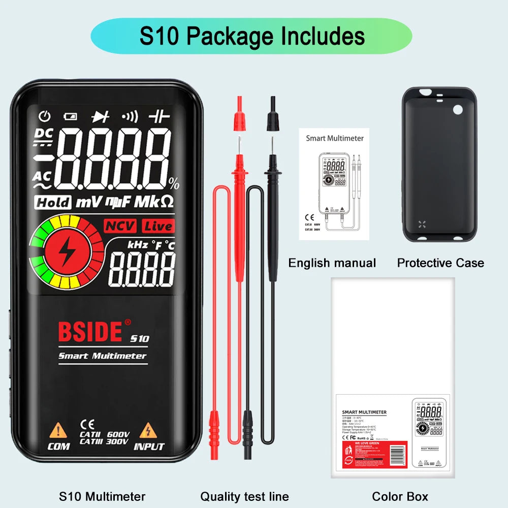 BSIDE Smart Handheld Digital Multimeter Tester For Voltage And Capacitance