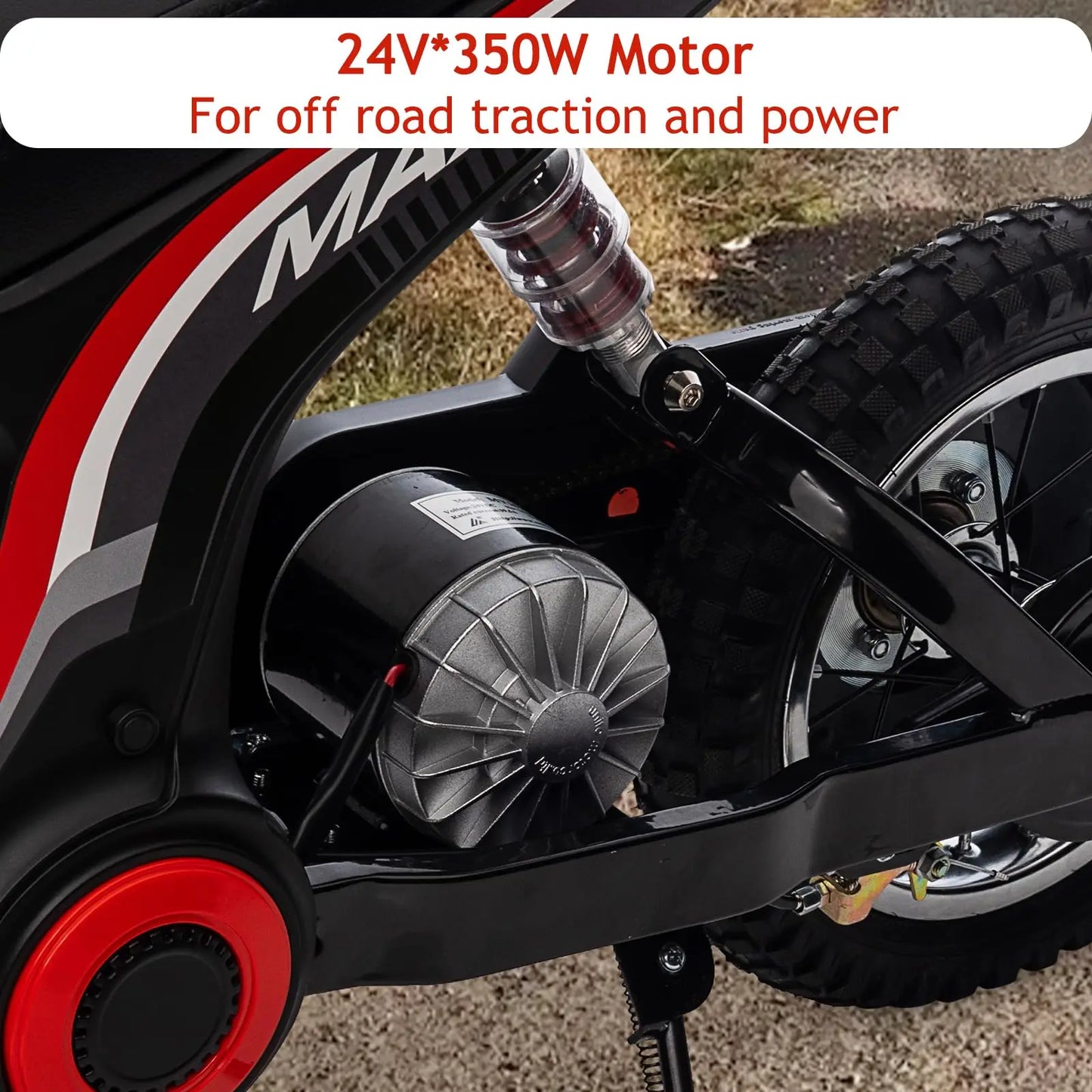 HiMiss Kids Electric Dirt Bike All Terrain Ride On Motorcycle