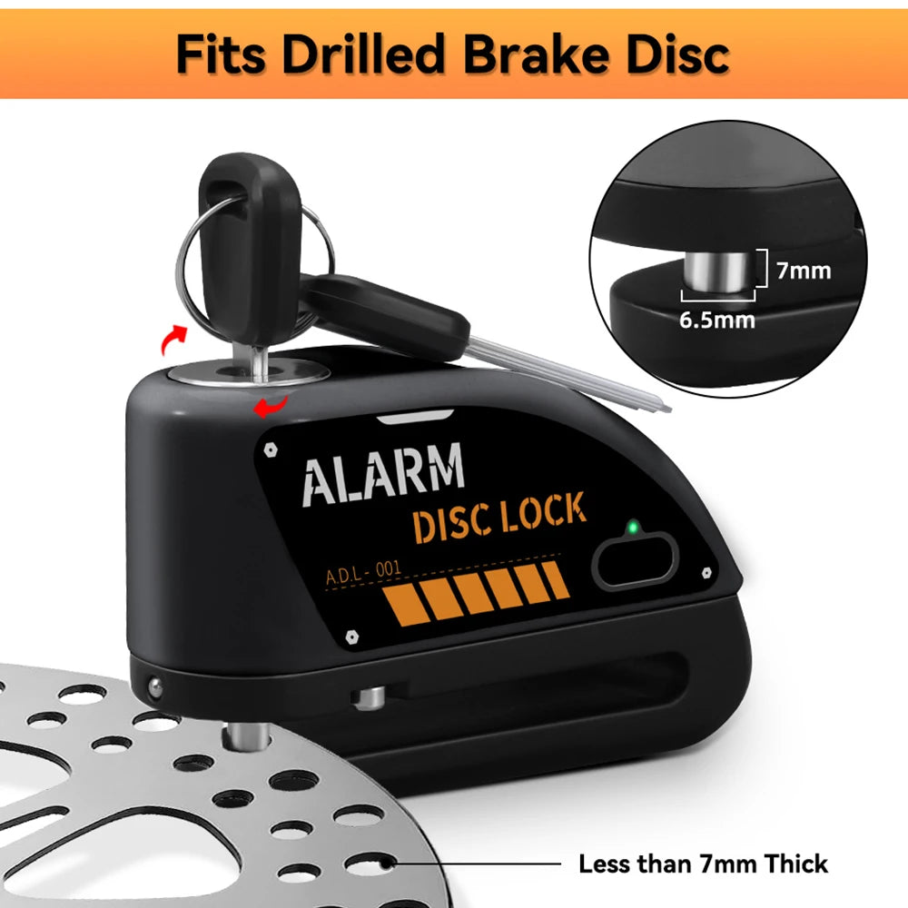 Universal Motorcycle Disc Brake Lock With Audible Security Alarm