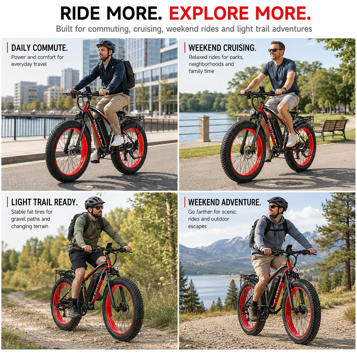 Eoeotwo 1500W Fat Tire Electric Bike With Extended Range Battery
