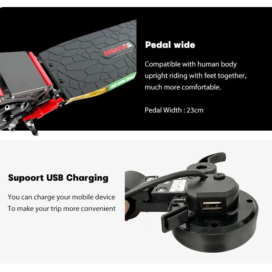 Emanba 1600W Dual Motor Electric Scooter 48V Battery 60Km