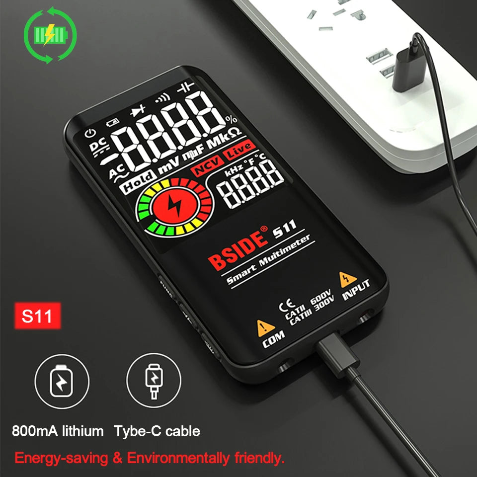 BSIDE Smart Handheld Digital Multimeter Tester For Voltage And Capacitance