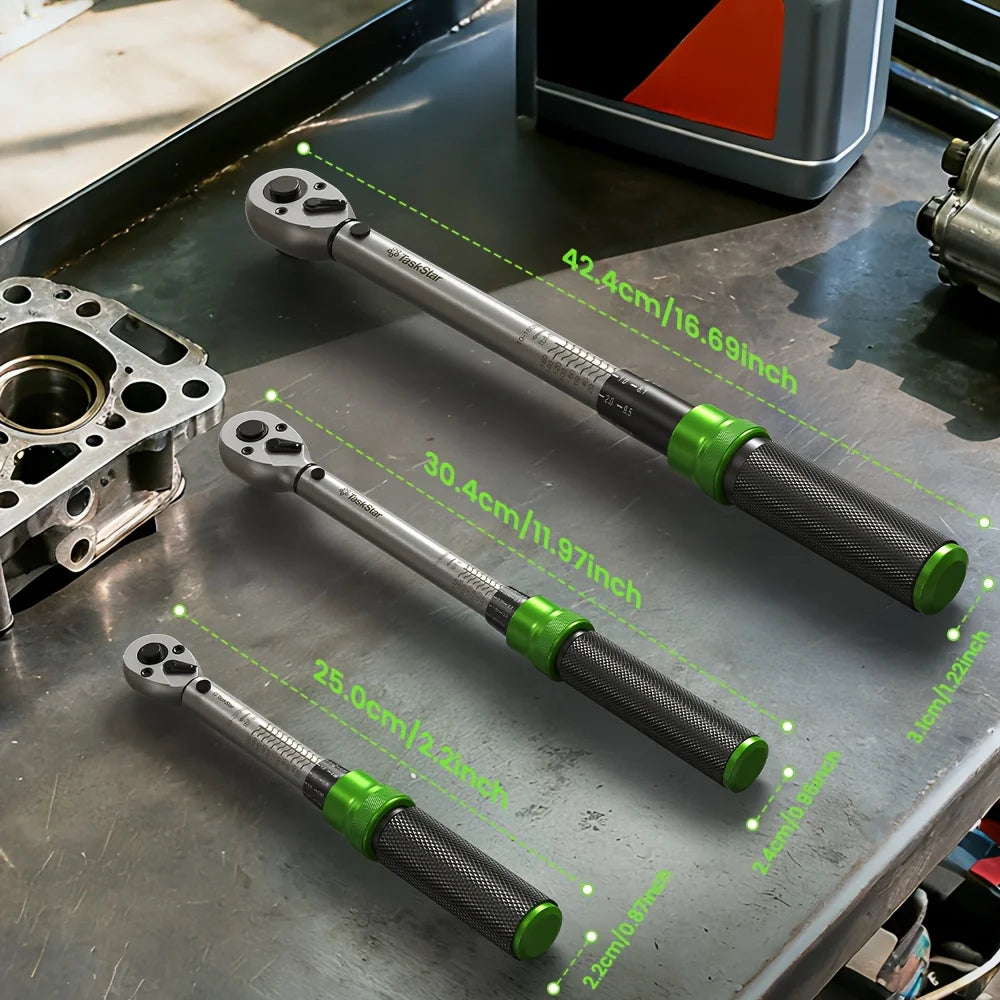 TaskStar Click Torque Wrench Set Dual Scale Precision Ratchet Tool