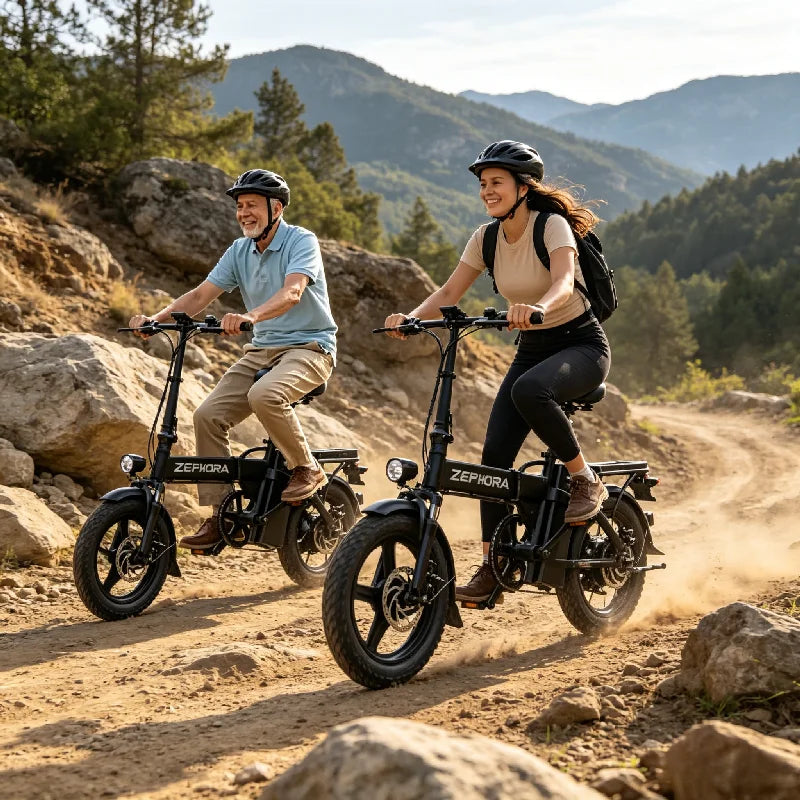 Zefiora Adult Folding Electric Bike Aluminum Alloy Frame Adjustable Seat