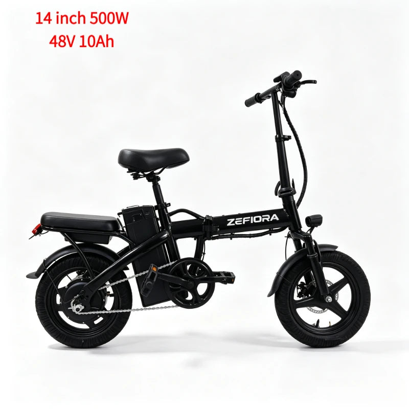 Zefiora Adult Folding Electric Bike Aluminum Alloy Frame Adjustable Seat