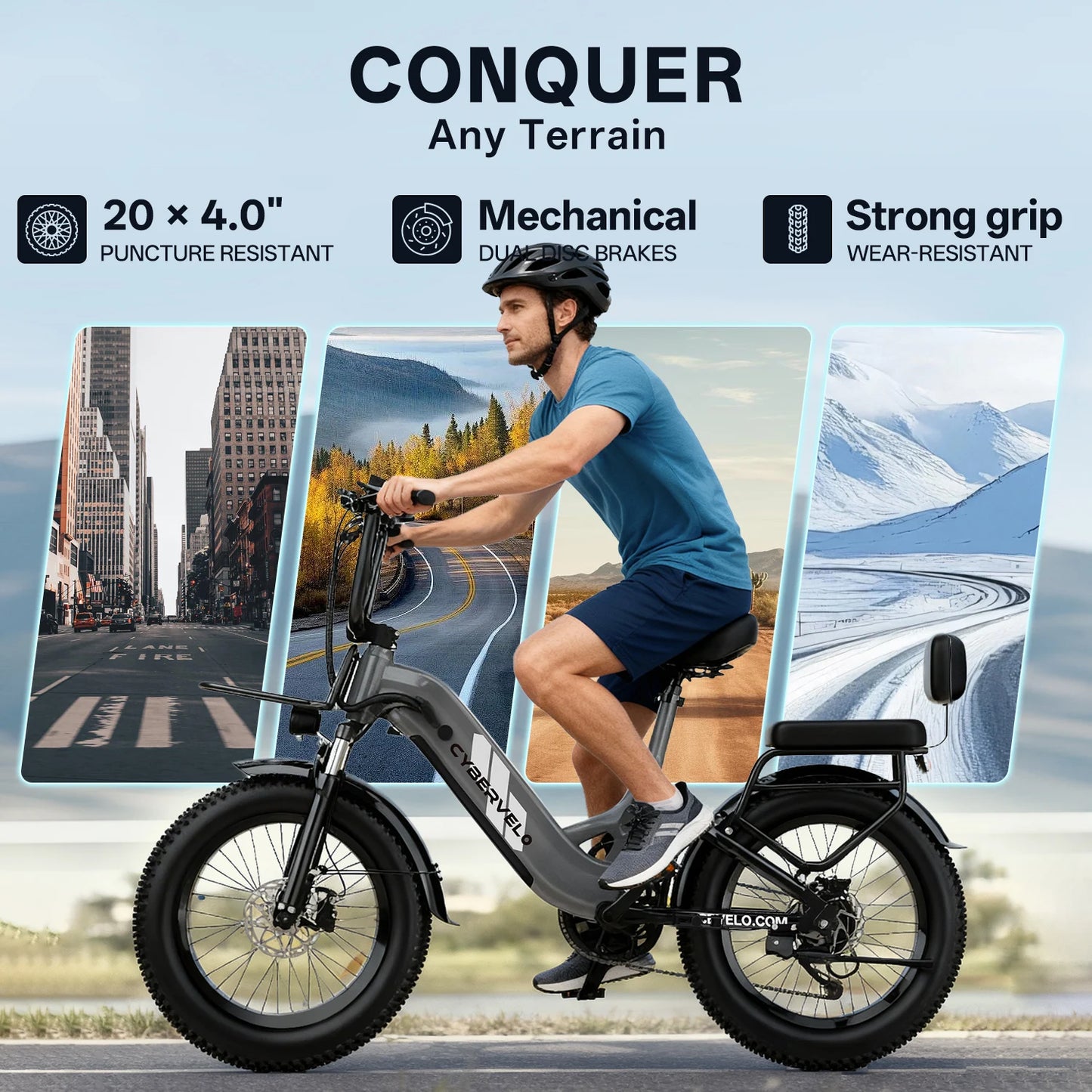 Cybervelo Step-Thru Electric Bike 1500W Peak 20AH 7-Speed Commuter