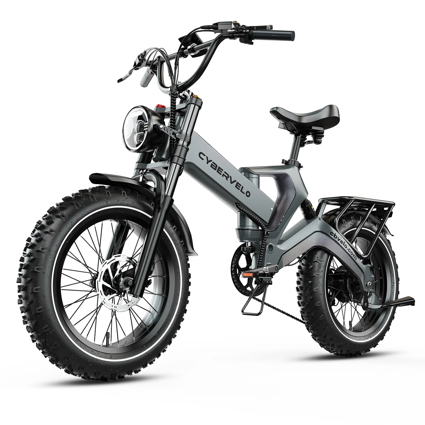 Cybervelo 2000W Fat Tire Foldable Electric Bike With Removable Battery