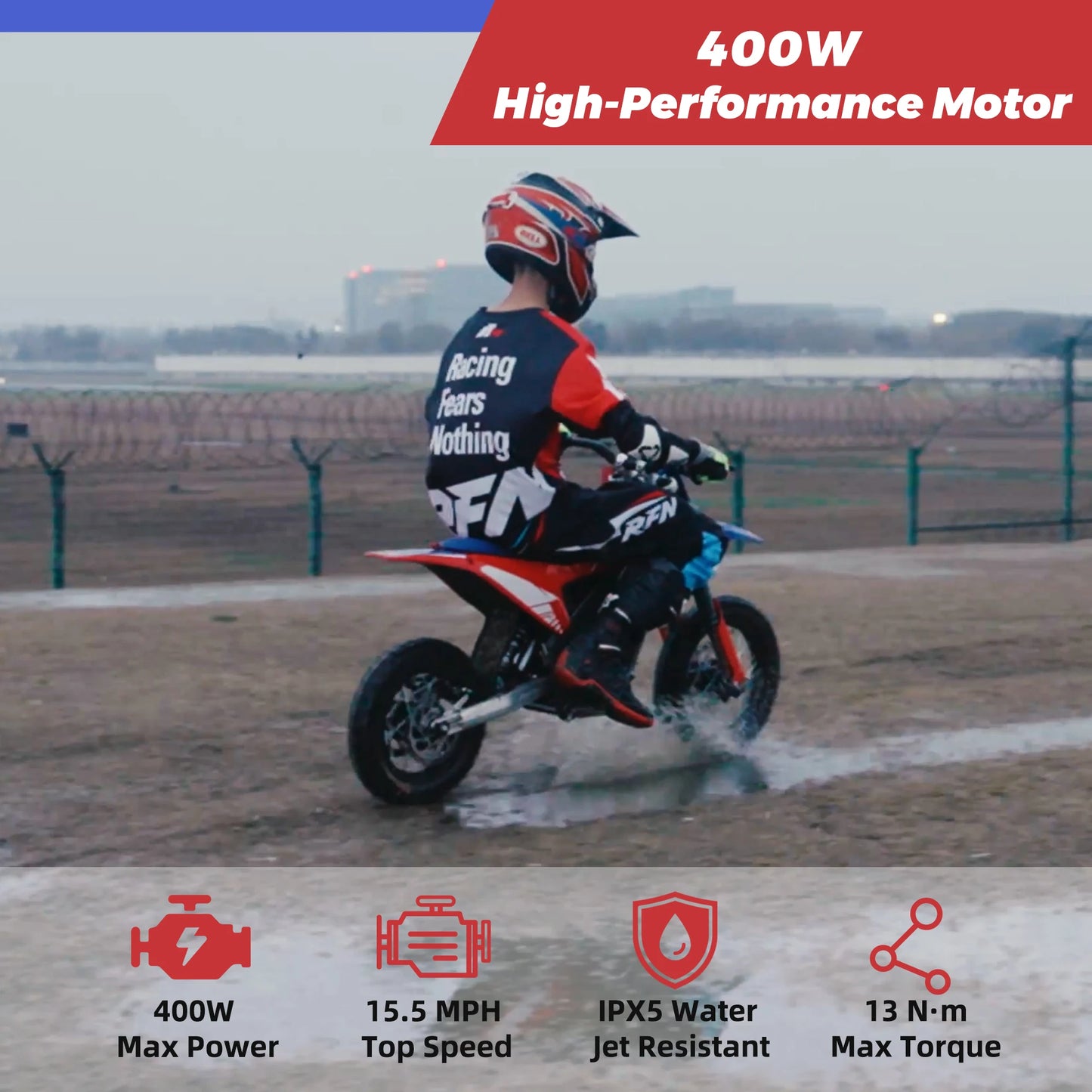 RFN Warrior Kids Electric Dirt Bike With Multi Speed Settings