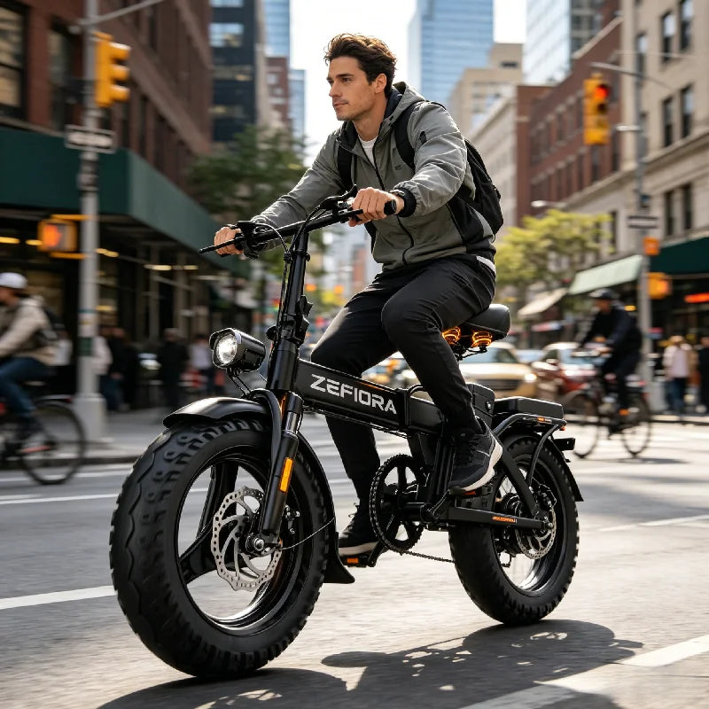 Zefiora 500W Foldable Electric Bicycle With Pedal Assist