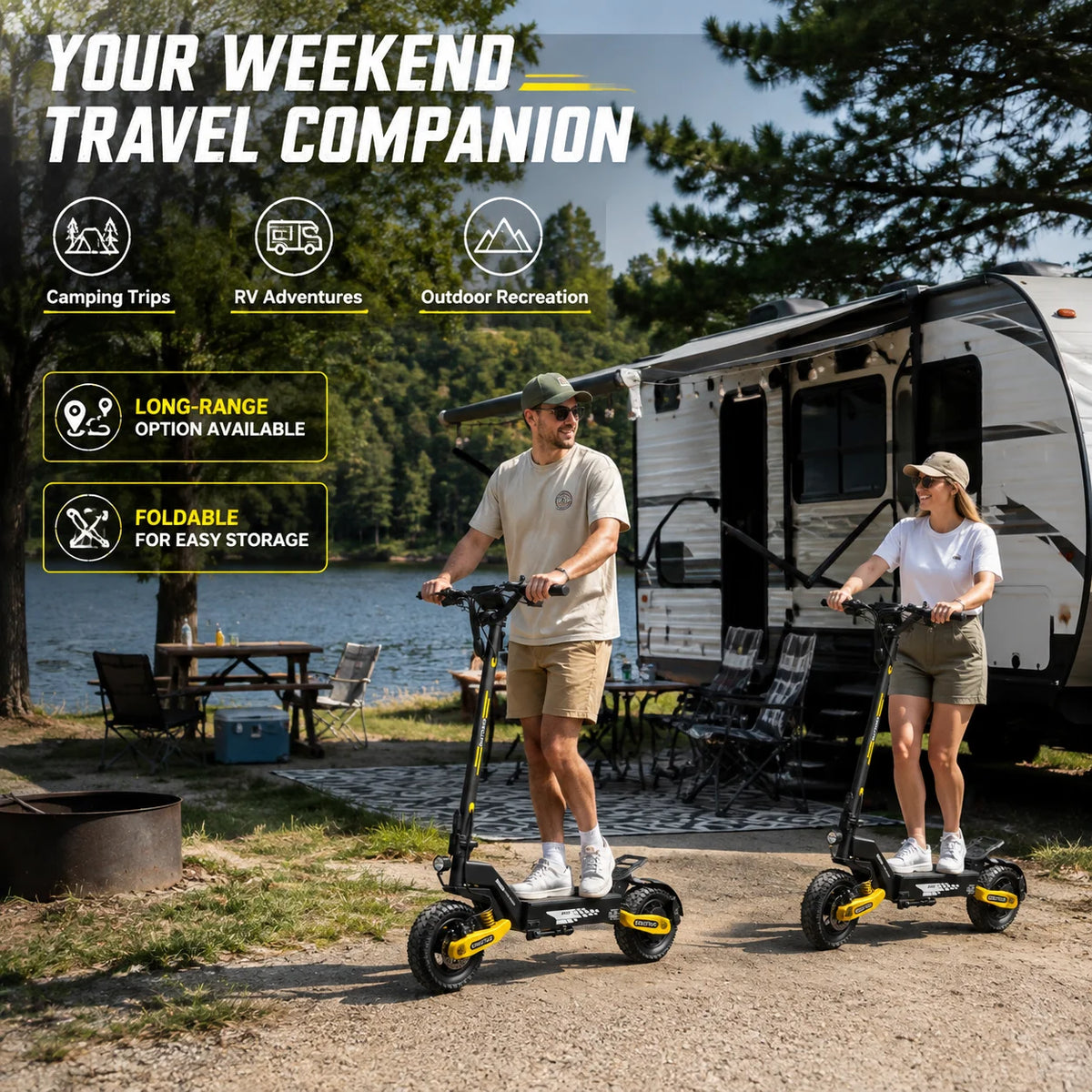 Eoeotwo 1200W Foldable Off Road Electric Scooter With Long Range