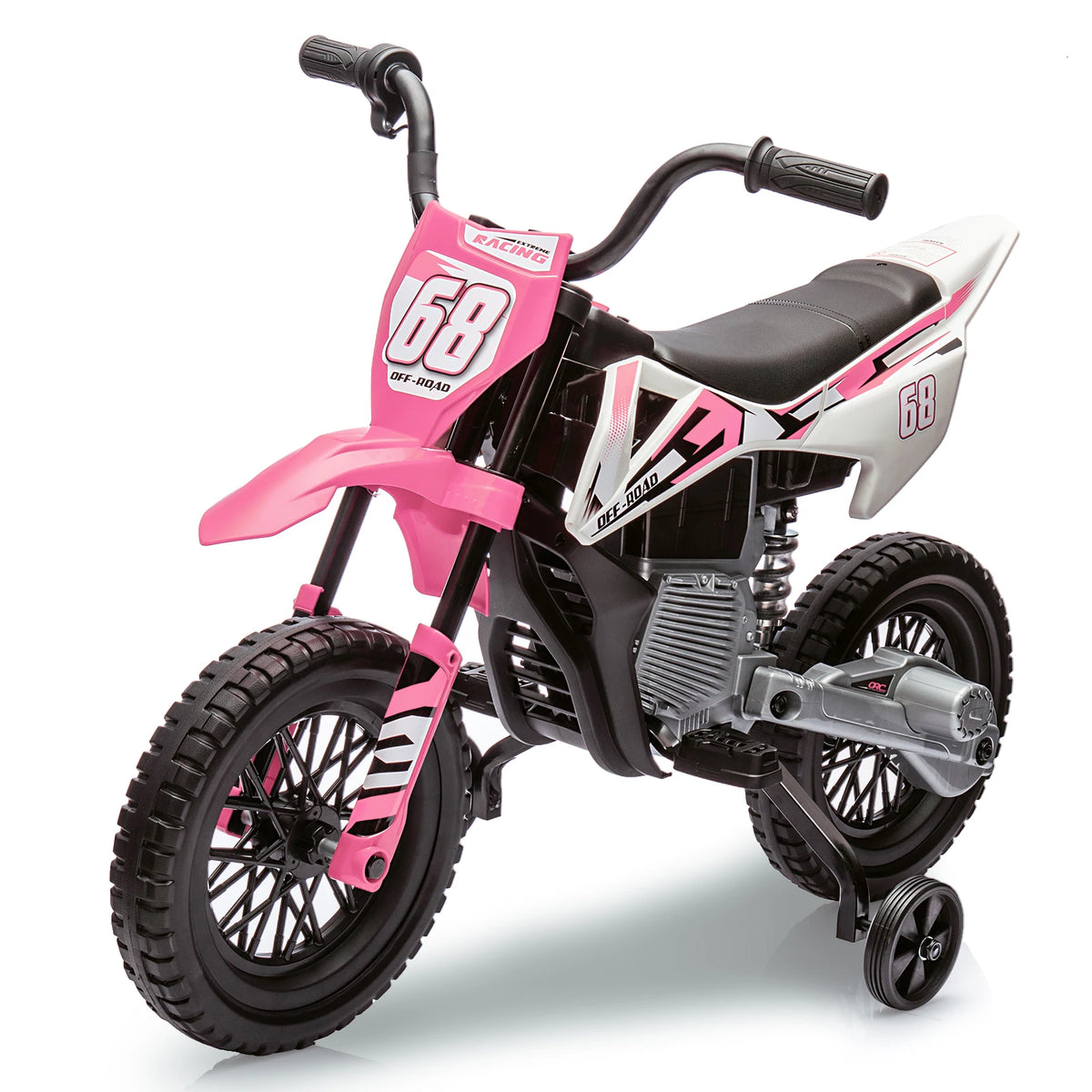 HiMiss Electric Kids Dirt Bike Ride On Motorcycle Training Wheels