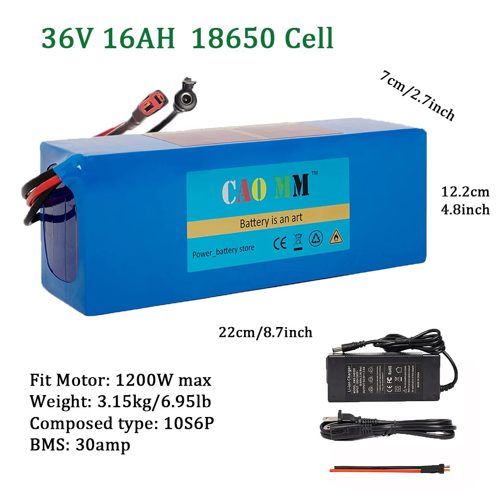 Cao Mm 36V 48V Ebike Battery 10-20Ah Electric Bicycle Scooter