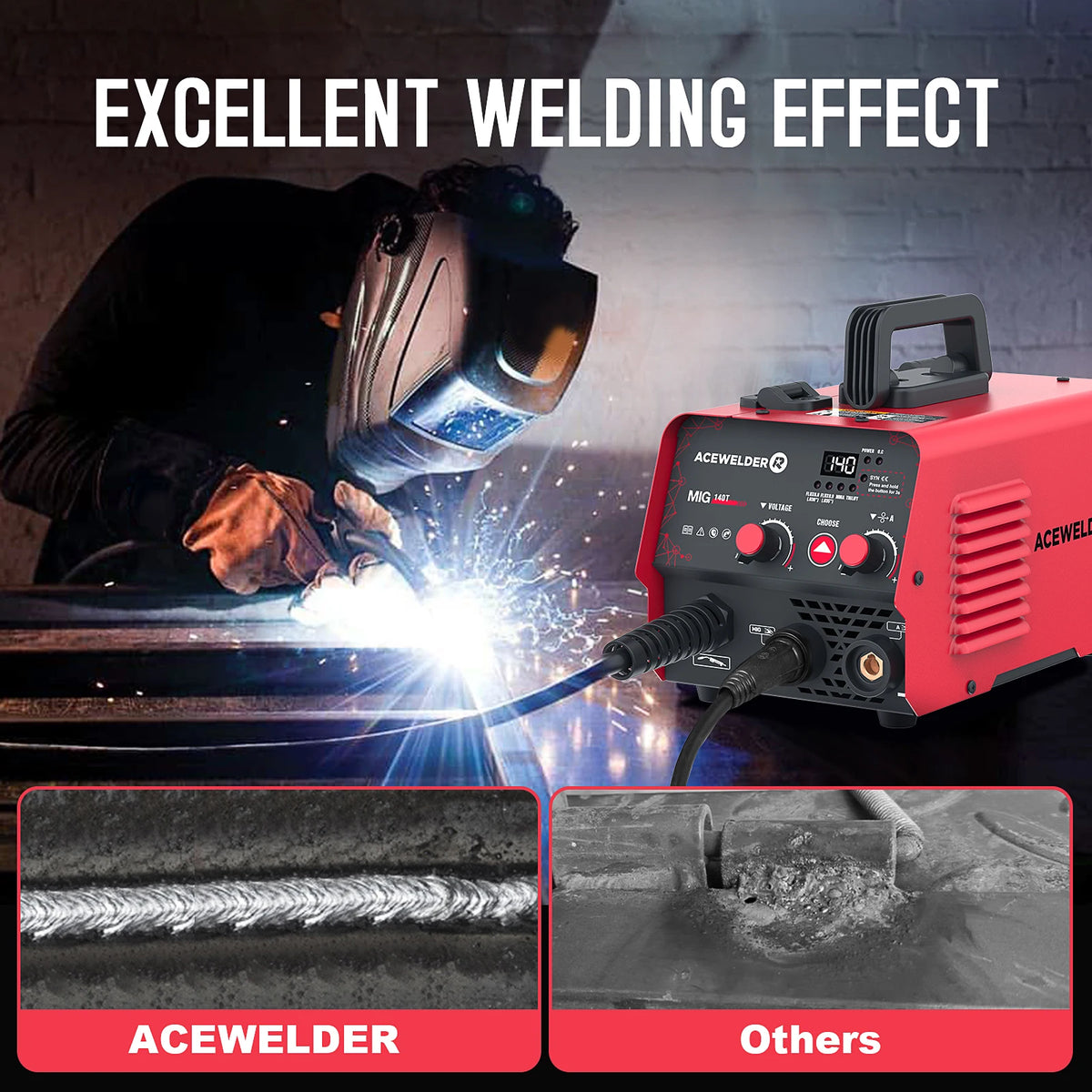 Acewelder 140a 3in1 Mig Arc Tig Inverter Welder Machine