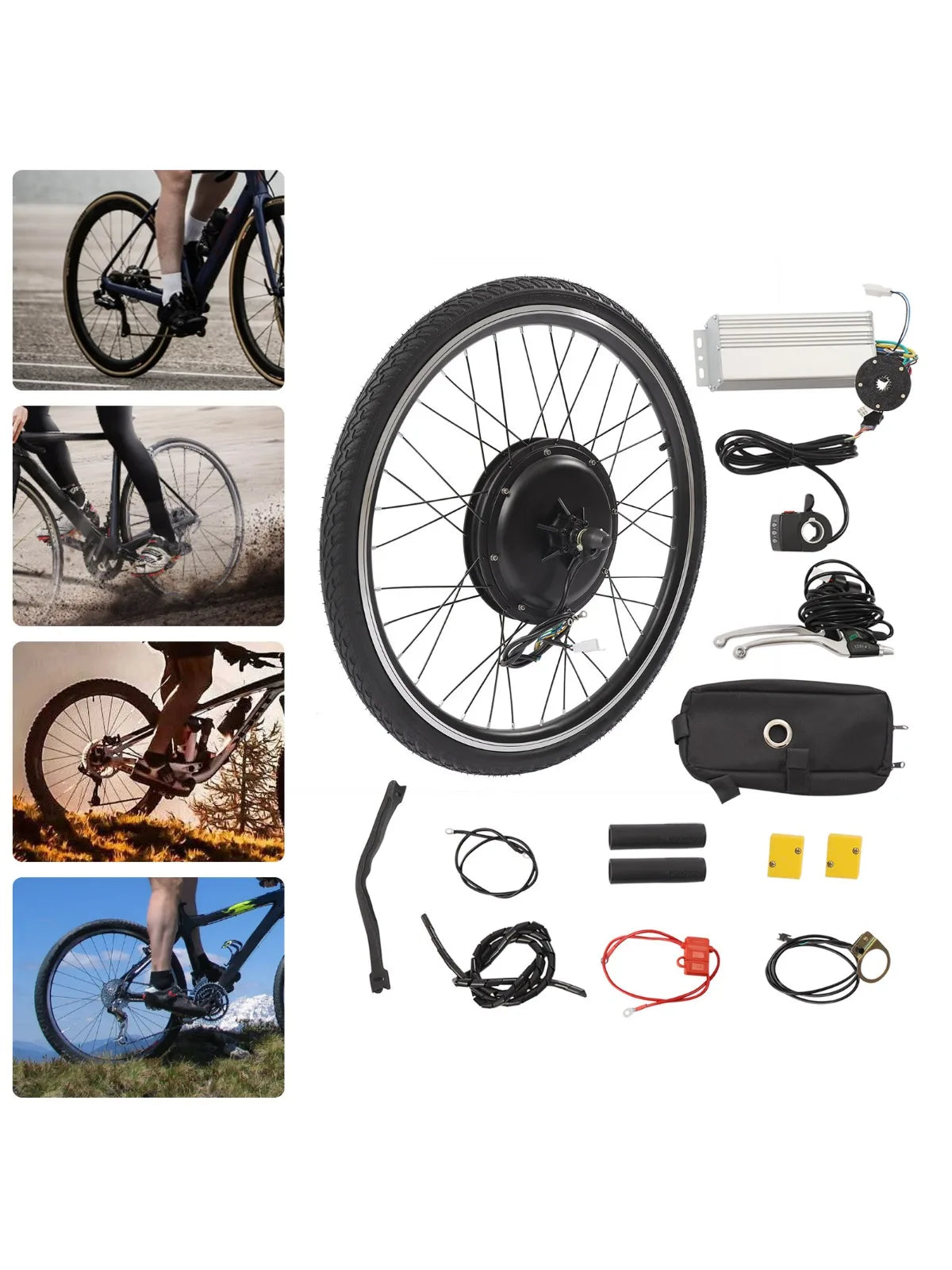 Bymaocar 48V 1000W Brushless Electric Bike Rear Wheel Conversion Kit