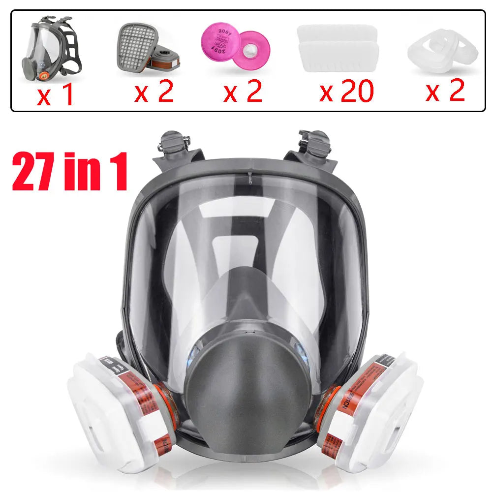 6800 Full Face Gas Mask Reusable Paint Sprayer Chemical Respirator