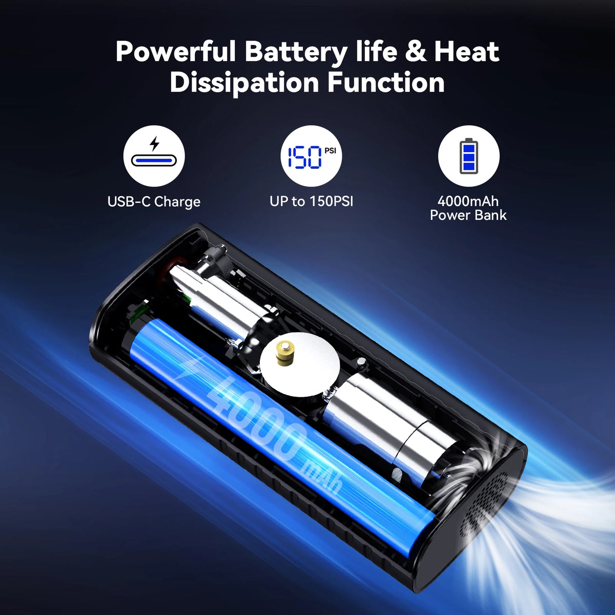 Lexin P4 Smart Air Pump Motorcycle Tire Inflator Digital Display