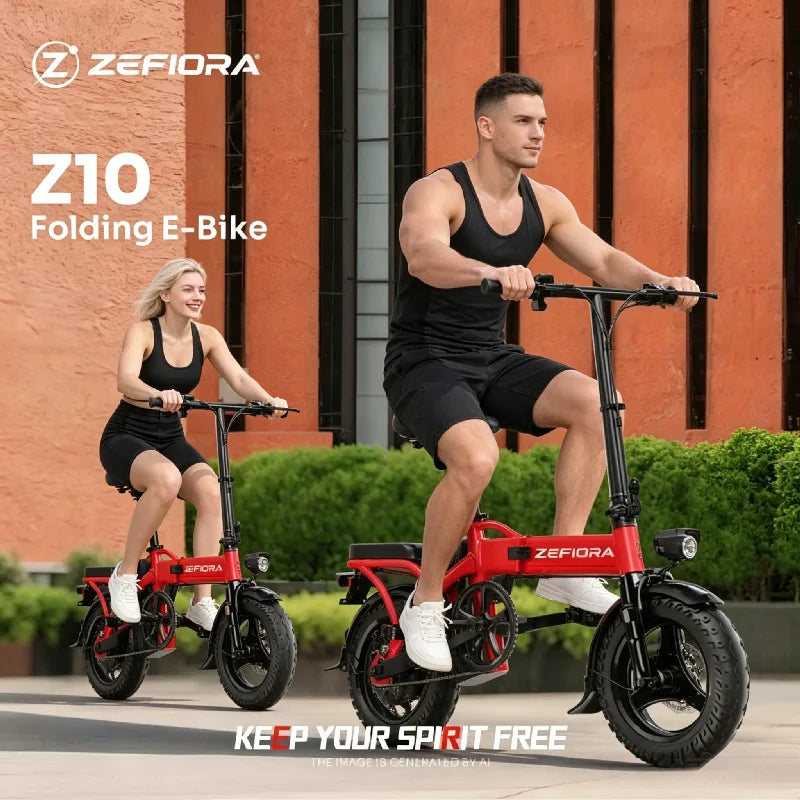 Zefiora 500W Foldable Electric Bicycle With Pedal Assist