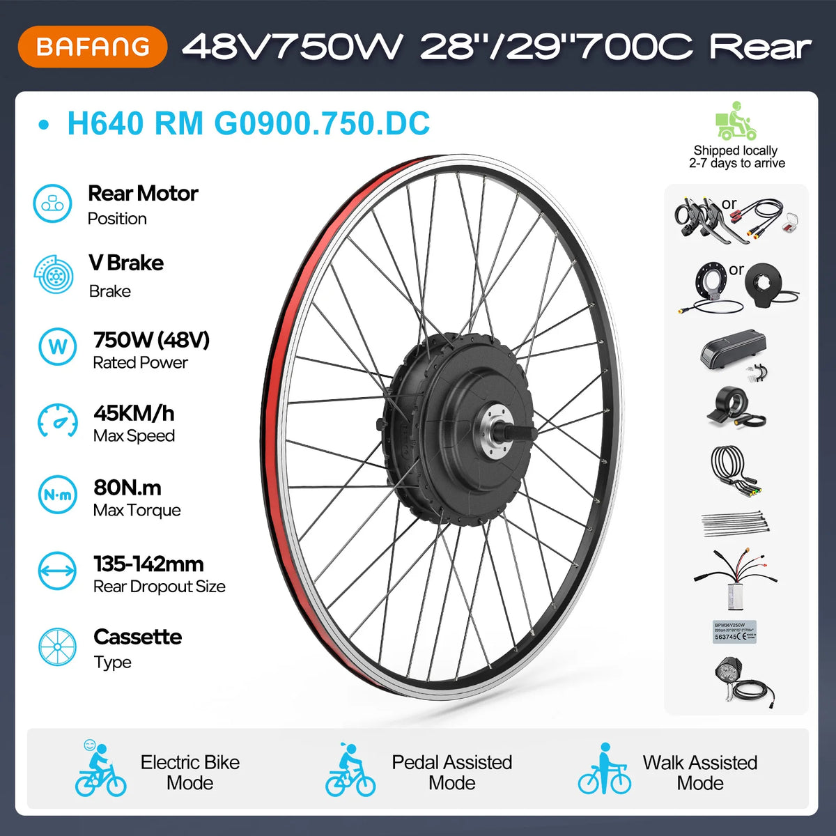 Bafang Rear Hub Drive Motor For Electric Bikes Cassette